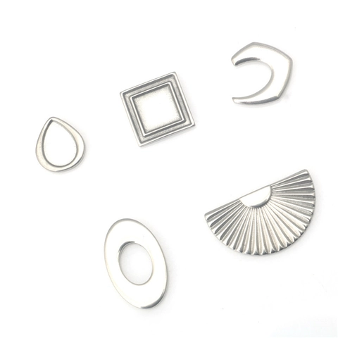 Stainless Steel Geometric Pendants Minimalist Teardrop Fan Square Irregular Shapes For DIY Jewelry Making Necklaces Accessories