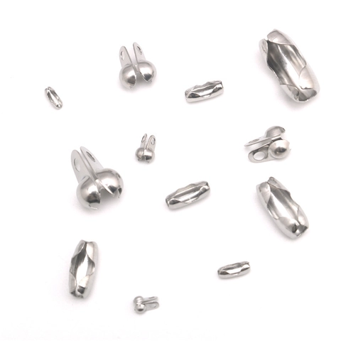 Connettori per Catena a Sfere in Acciaio Inossidabile Chiusure a Crimpare Accessori per Gioielli Fai da Te Collana Bracciale