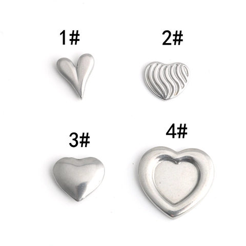 Pendentif Cœur en Acier Inoxydable Punk Hip Hop Charmes Cœur Métallique Argent pour Collier Bracelet DIY Accessoires Bijoux