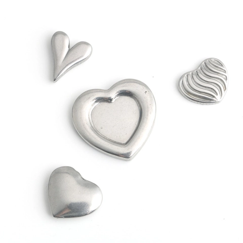 Pendentif Cœur en Acier Inoxydable Punk Hip Hop Charmes Cœur Métallique Argent pour Collier Bracelet DIY Accessoires Bijoux