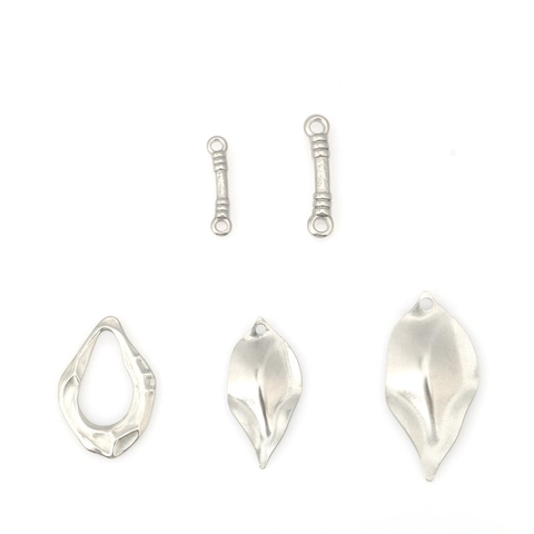Pendentifs Feuille Irrégulière en Acier Inoxydable Style Punk DIY Accessoires de Bijoux Charms Barre pour Colliers Boucles d'Oreilles