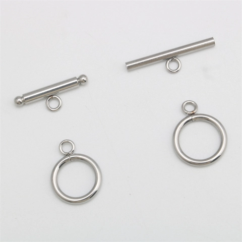 Fermoir Cabillots en Acier Inoxydable Ensemble OT Clasps Barre en T Et Anneau Pour DIY Fabrication de Bijoux Bracelet Collier