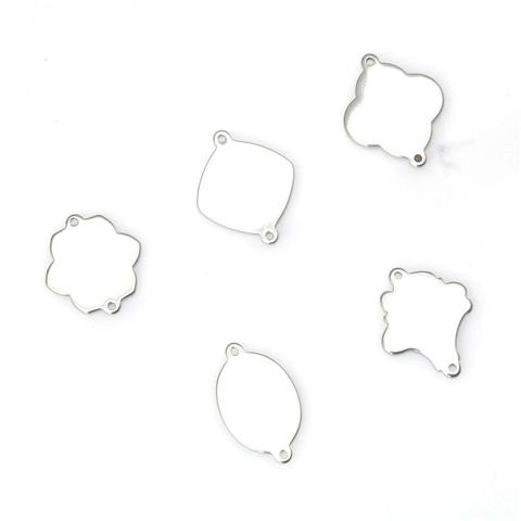 Colgantes Irregulares Ovalados de Acero Inoxidable Pulido en Forma de Hoja para Fabricación de Joyería DIY Collares Pulseras Accesorios