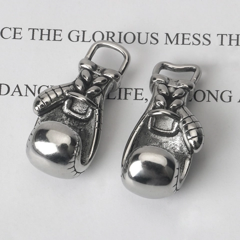 Retro Stainless Steel Boxing Glove Pendant For DIY Jewelry Making Sports Fitness Gym Style Glove Charm Jewelry Accessory