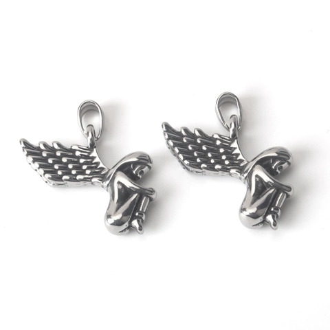 Vintage Roestvrij Staal Beschermengel Vleugel Hanger Halsketting Gelukkige Beschermende Vleugels Sieraden Voor Unisex Dagelijks Cadeau