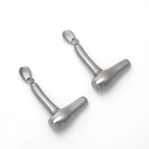 Punk Edelstahl Mini Haartrockner Anhänger Halskette Für Herren Damen Hip Hop Rock Friseur Stylist Schmuck Geschenk Silber Polierte Fön Charm Halsketten
