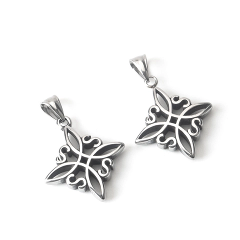 Vintage Stainless Steel Celtic Knot Pendant Necklace Retro Gothic Witch Knot Hip Hop Punk Geometric Necklace For Men Women Jewelry