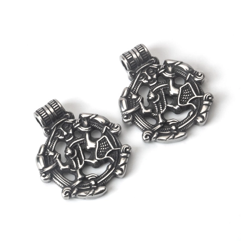Σκανδιναβικό Βίκιν格 Όντιν Μενταγιόν Κολιέ Βίντατζ Ανοξείδωτο Ατσάλι Ανάγλυφο Τοτέμ Κούφια Hip Hop Rock Punk Κοσμήματα