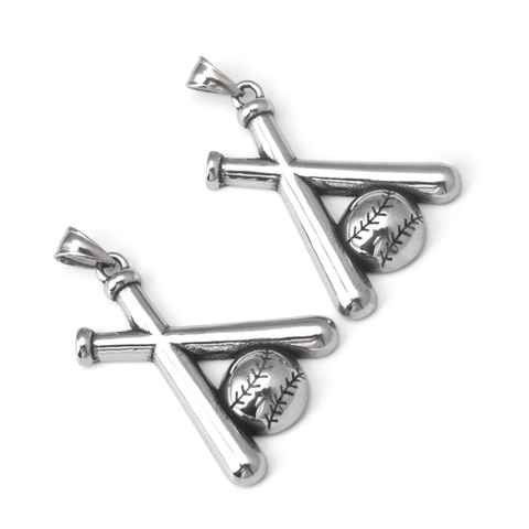 Collier Pendentif Batte De Baseball En Acier Inoxydable Vintage Rock Hip Hop Bijoux De Sport Pour Hommes Femmes Cadeau Athlète