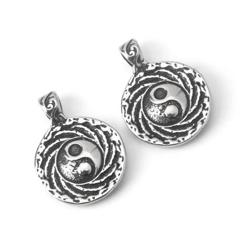 Collana con Ciondolo Tai Chi Bagua Yin Yang in Acciaio Inossidabile Retro per Uomo Donna Gioielli Moda Street Hip Hop