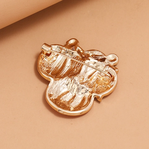 Vintage Halloween Kürbis Emaille Brosche Für Damen Legierung Frucht Persimone Reversnadel Festliche Party Dekoration Schmuck