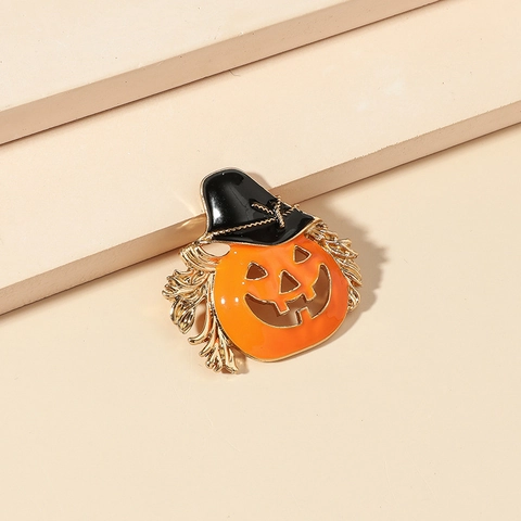 Spilla Zucca con Cappello da Mago per Halloween Vintage in Lega di Smalto a Goccia per Donna Uomo Gioielli Creativi per Feste