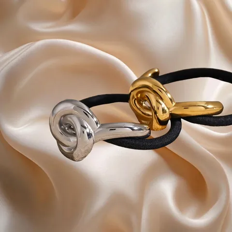Elastici per Capelli in Acciaio Inossidabile da Donna Oro Martellato Geometrico Stella Marina Conchiglia Perla Artificial Strass Porta Coda