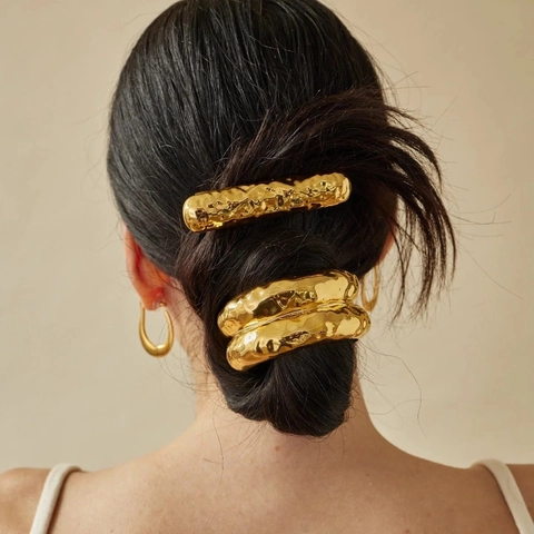 Elastici per Capelli in Acciaio Inossidabile Oro per Donna Minimalisti a Fiocco e Cuore Supporto per Coda Impermeabile Accessori