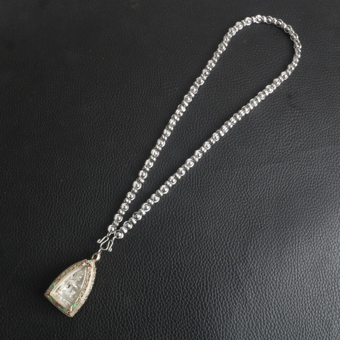 Stainless Steel Round Ball Bead Chain For Thai Amulet Silver Polished Long Necklace Unisex Religious Jewelry No Pendant