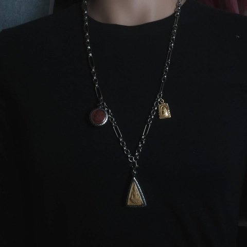 Stainless Steel Thai Buddha Amulet Chain Only Without Pendant Long Short Link Silver Color Religious Jewelry For Men Women