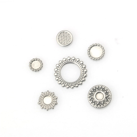 Stainless Steel Round Geometric Pendant Bases Beaded Edge For DIY Necklace Bracelet Handmade Jewelry Making Accessories