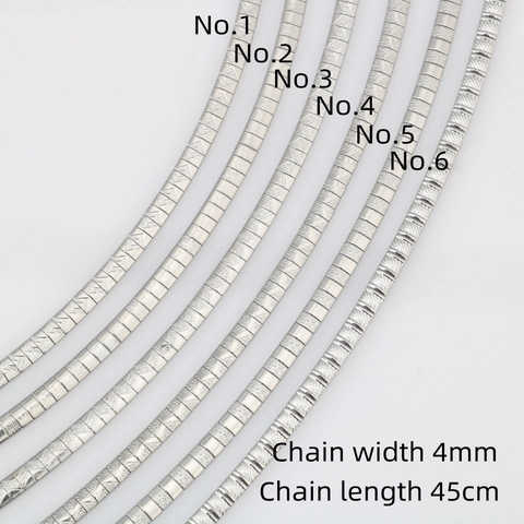Western Style Stainless Steel Flat Snake Chain Choker Necklace For Women Geometric Embossed Texture Fashion Neckwear Jewelry Accessories