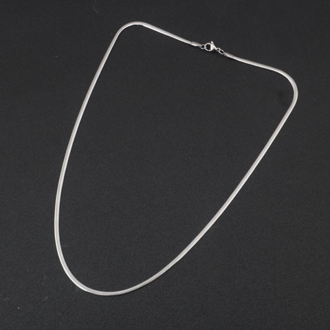 Minimalist Stainless Steel Flat Snake Bone Chain Necklace For Men Women Hip Hop Style Polished Metal Jewelry Accessories