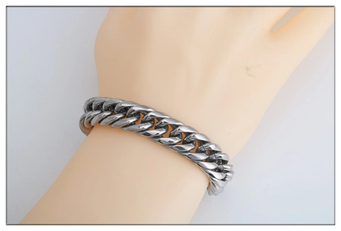 Spiegelpoliertes Titanstahl Panzerarmband Für Damen Herren Grobe Edelstahl Hip Hop Punk Schmuck Handkette