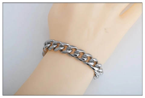 Klassisches Edelstahl Panzerkette Armband Für Damen Herren Chunky Poliert Streetwear Punk Stil Curb Kette Armband Handschmuck