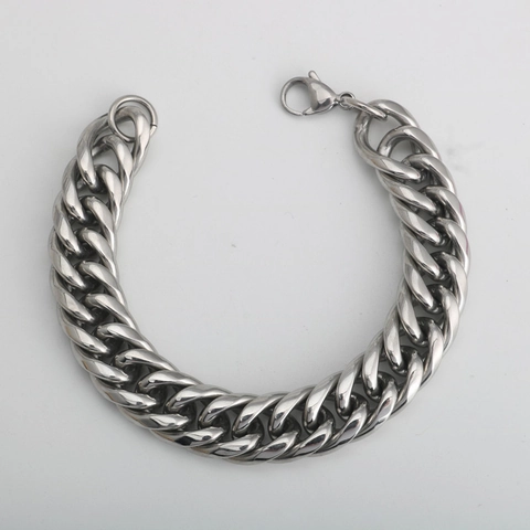 Spiegelpoliertes Titanstahl Panzerarmband Für Damen Herren Grobe Edelstahl Hip Hop Punk Schmuck Handkette