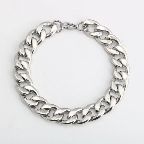 Pulsera de Cadena de Eslabones de Acero de Titanio Unisex Punk Streetwear Cadena Gruesa Pulsera NK Pulido Espejo Regalo Joyería