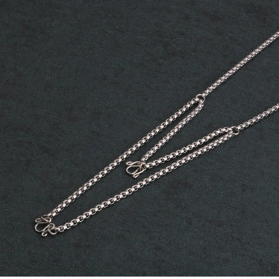 Stainless Steel Box Chain Necklace With Double S Hooks For Thai Amulet Pendant For Men Women Silver Jewelry Long Link Chain