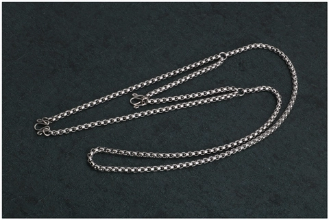Stainless Steel Box Chain Necklace With Double S Hooks For Thai Amulet Pendant For Men Women Silver Jewelry Long Link Chain