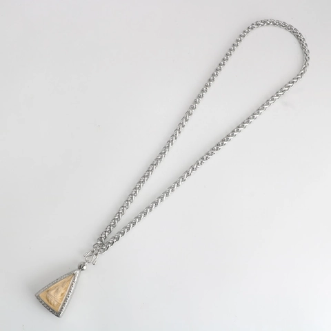Collana a Catena in Acciaio Inossidabile per Uomo Donna Thai Amulet Spiga Catena Colore Argento Spiga Link Collane Gioielli Religiosi