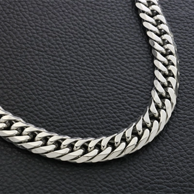 Collar de Eslabones de Acero de Titanio para Hombre Plata Punk Hip Hop Cadena Gruesa para Varón Pulido Pesado Joyería de Calle