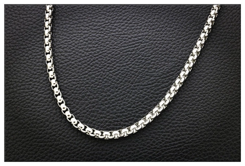 Collar de Cadena de Caja de Acero Inoxidable Titanio Unisex Eslabón Veneciano Minimalista Joyería Regalo