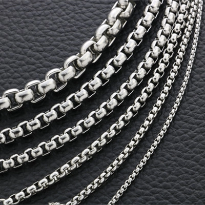 Collar de Cadena de Caja de Acero Inoxidable Titanio Unisex Eslabón Veneciano Minimalista Joyería Regalo