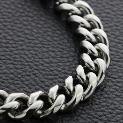 Collana a Catena Cubana in Acciaio al Titanio Per Uomo Donna Punk Hip Hop Collana a Catena Curb Spessa Gioielli Argento