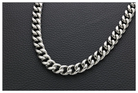 Collana a Catena Cubana in Acciaio al Titanio Per Uomo Donna Punk Hip Hop Collana a Catena Curb Spessa Gioielli Argento