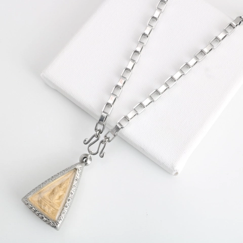 Stainless Steel Box Chain Necklace For Men Women Silver Tone Thai Style Buddha Amulet Replacement Chain Accessory Jewelry