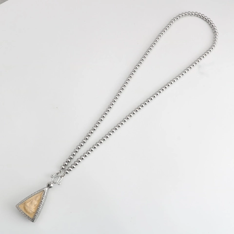 Vintage Stainless Steel Round Bead Chain Necklace With Thai Buddha Pendant Religious Amulet For Men Women 60cm 70cm