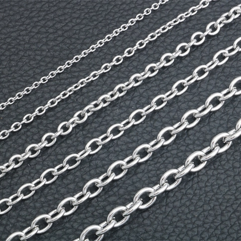 Collar de Cadena de Cable de Acero Inoxidable Pulido Minimalista Clásico Cadena en O para Hombres Mujeres Joyería Accesorio