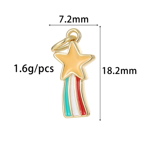 Cartoon DIY Koperen Geëmailleerde Hangers Regenboog Ster Eenhoorn Charms Voor Sieraden Maken Handgemaakte Ketting Armband Accessoire