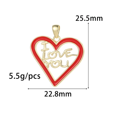 Brass Gold Plated Heart Rose Hot Air Balloon Enamel Charms Pendants DIY Jewelry Accessories For Necklace Bracelet Earrings