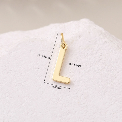 Minimalist 14K Gold Plated Copper Alphabet Letter Pendant For DIY Jewelry Making Necklace Bracelet Accessory Women Gift