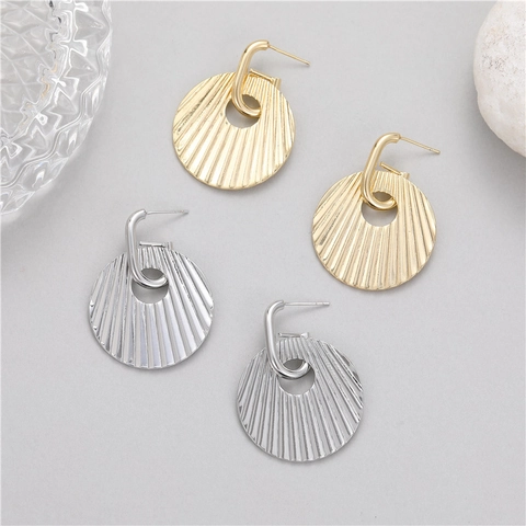 Boucles d'Oreilles Clous en Cuivre Forme Chips de Pomme de Terre Exagérée Pour Femmes Avec Tige en Argent Sterling 925
