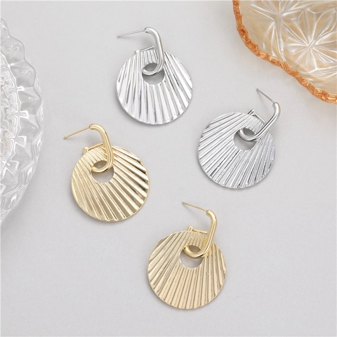 Boucles d'Oreilles Clous en Cuivre Forme Chips de Pomme de Terre Exagérée Pour Femmes Avec Tige en Argent Sterling 925