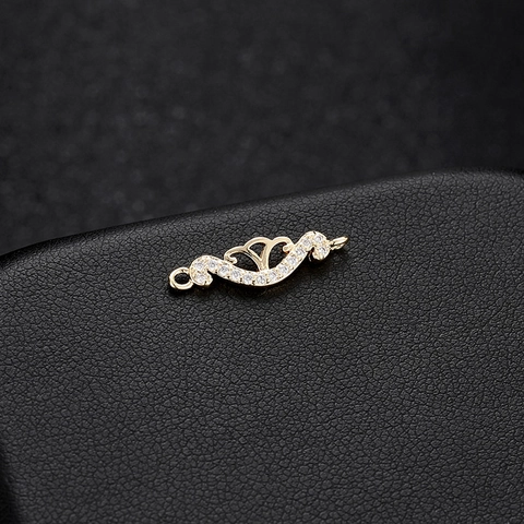 14K Vergoldete Kupfer Strass Schmuckverbinder Für DIY Ohrringe Halskette Armband Herstellung Schneeflocke Mond Stern Blume Form Links Zubehör