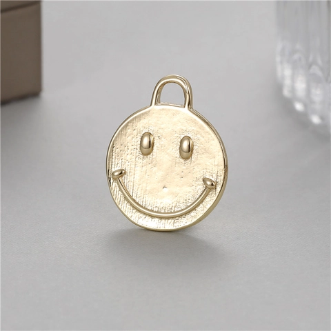 Pendentif en Cuivre Rétro Pièce Grecque Antique Visage Souriant Mauvais Œil Ange Soleil pour Collier Bracelet DIY Bijoux
