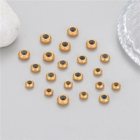 Copper Sand Gold Silicone Stopper Beads Frosted Round Spacer Positioning Loose Beads For DIY Jewelry Making Accessories