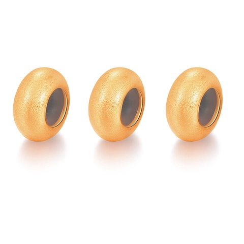 Copper Sand Gold Silicone Stopper Beads Frosted Round Spacer Positioning Loose Beads For DIY Jewelry Making Accessories