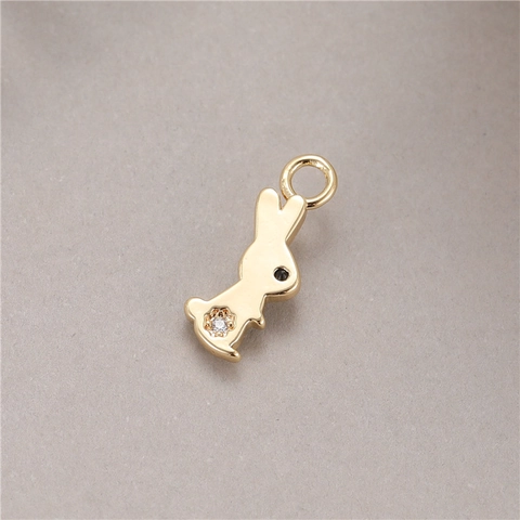 DIY Micro Inlaid Zirconia Pendant 14K Gold Plated Copper Pendants Animal Shape Bee Rabbit Cat Pendants For Jewelry Making
