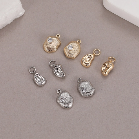 Chiusura per Gioielli Magnetica in Rame Placcato Oro 14K Con Strass Connettore a Forma di Fagiolo per Fai da Te Collane