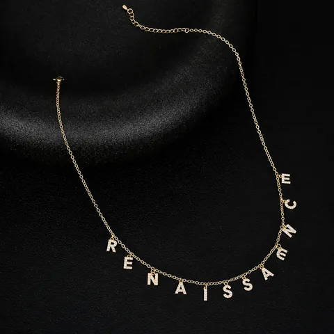 Minimalist Copper Zirconia Initial Letter Pendants A-Z Gold Plated Brass Charm For DIY Jewelry Making Necklaces Accessories